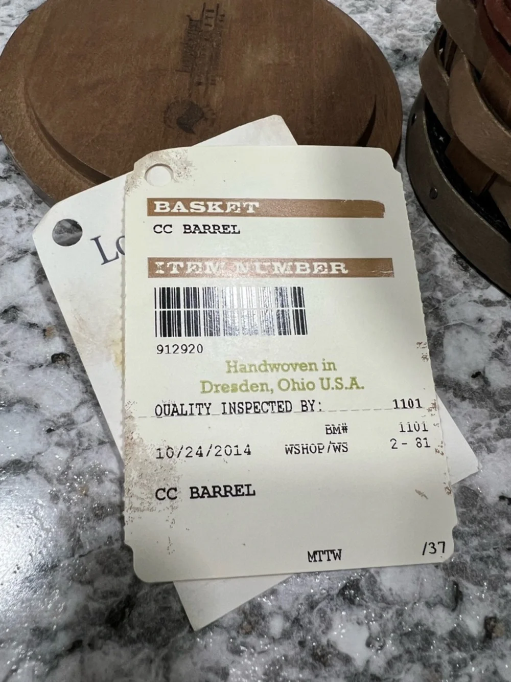 Longaberger Woven Barrel Collectors Club 2014 - Picture 7 of 7
